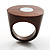 Wood Stamp With Shell Centre Inlay Fashion Ring - view 2
