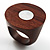 Wood Stamp With Shell Centre Inlay Fashion Ring