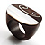 Oval Wood With Horizontal Shell Inlay Fashion Ring