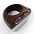 Oval Wood With Horizontal Shell Inlay Fashion Ring - view 3