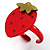 Red Plastic Strawberry Ring - view 3