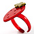 Red Plastic Strawberry Ring - view 4