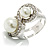 Rhodium Plated Faux Pearl Crystal Accent Ring (Snow White) - view 4