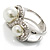 Rhodium Plated Faux Pearl Crystal Accent Ring (Snow White) - view 5