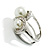 Rhodium Plated Faux Pearl Crystal Accent Ring (Snow White) - view 8