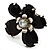 Acrylic Daisy Flower Ring (Black) - view 2