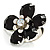 Acrylic Daisy Flower Ring (Black) - view 3