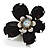 Acrylic Daisy Flower Ring (Black)
