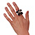 Acrylic Daisy Flower Ring (Black) - view 7