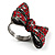 Fancy Red Crystal Bow Ring - view 6