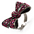 Fancy Magenta Crystal Bow Ring - view 4