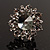 Rhodium Plated Diamante Flower Cocktail Ring (Clear) - view 7