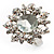 Rhodium Plated Diamante Flower Cocktail Ring (Clear) - view 9
