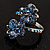Sky Blue Diamante Butterfly Ring - view 7