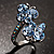 Sky Blue Diamante Butterfly Ring - view 11