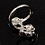 Sky Blue Diamante Butterfly Ring - view 4