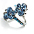 Sky Blue Diamante Butterfly Ring - view 5