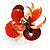 Oversized Plastic Floral Ring (Orange&Brown) - view 3