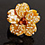 Fancy Flower Wooden Ring (Mustard&White) - view 3