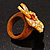 Fancy Flower Wooden Ring (Mustard&White) - view 8