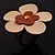 Leather Floral Cocktail Ring (Brown&Beige) - view 8