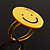 Yellow Plastic Smiling Face Ring - view 2