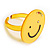 Yellow Plastic Smiling Face Ring - view 6