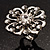 Rhodium Plated Clear Flower Cocktail Ring - view 7