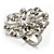 Rhodium Plated Clear Flower Cocktail Ring - view 3
