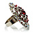 Large Oval-Shaped Crystal Cocktail Ring (Red) - view 7