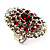 Large Oval-Shaped Crystal Cocktail Ring (Red) - view 4