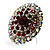 Large Oval-Shaped Crystal Cocktail Ring (Red) - view 6
