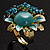Sky Blue Diamante Enamel Floral Cocktail Ring - view 7