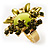 Olive Green Diamante Enamel Floral Cocktail Ring - view 5