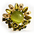 Olive Green Diamante Enamel Floral Cocktail Ring - view 11