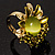Olive Green Diamante Enamel Floral Cocktail Ring - view 6