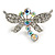 Rhodium Plated Diamante Dragonfly Fashion Ring (Ice Clear) - view 14