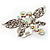 Rhodium Plated Diamante Dragonfly Fashion Ring (Ice Clear) - view 10
