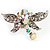 Rhodium Plated Diamante Dragonfly Fashion Ring (Ice Clear) - view 6
