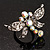 Rhodium Plated Diamante Dragonfly Fashion Ring (Ice Clear) - view 11