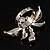 Rhodium Plated Diamante Dragonfly Fashion Ring (Ice Clear) - view 5