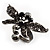Rhodium Plated Diamante Dragonfly Fashion Ring (Jet Black) - view 3