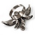 Rhodium Plated Diamante Dragonfly Fashion Ring (Jet Black) - view 4
