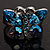Sky Blue Small Crystal Butterfly Ring - view 3