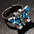 Sky Blue Small Crystal Butterfly Ring - view 4