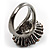 Jet Black Crystal Cocktail Ring (Burnished Silver Tone) - view 6