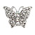 Silver Tone Clear Crystal Butterfly Ring - view 1