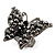 Black Tone Jet-Black Crystal Butterfly Ring - view 2