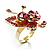3D Crystal Butterfly Ring (Gold&Pink) - view 7