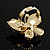 3D Crystal Butterfly Ring (Gold&Pink) - view 6